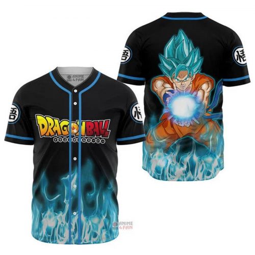 3D Anime Goku Blue Custom Fandom –  Dragon Ball Baseball Tee