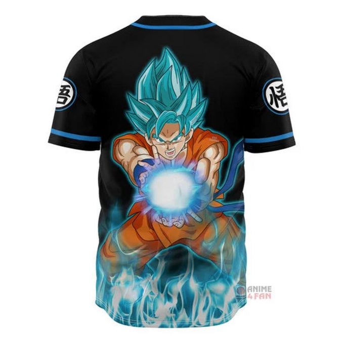 3D Anime Goku Blue Custom Fandom –  Dragon Ball Baseball Tee