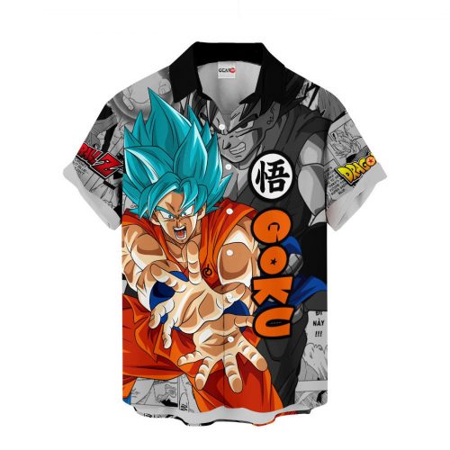 Goku Blue Hawaiian Shirt Custom Manga Anime Clothes NTT1503