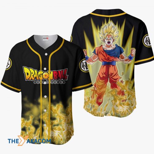 Goku Super Saiyan Dragon Ball Anime Gift Christmas For Fan Baseball Jersey Shirt