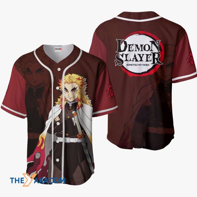 Kyojuro Rengoku Kimetsu Anime Gift Christmas For Fan Baseball Jersey Shirt