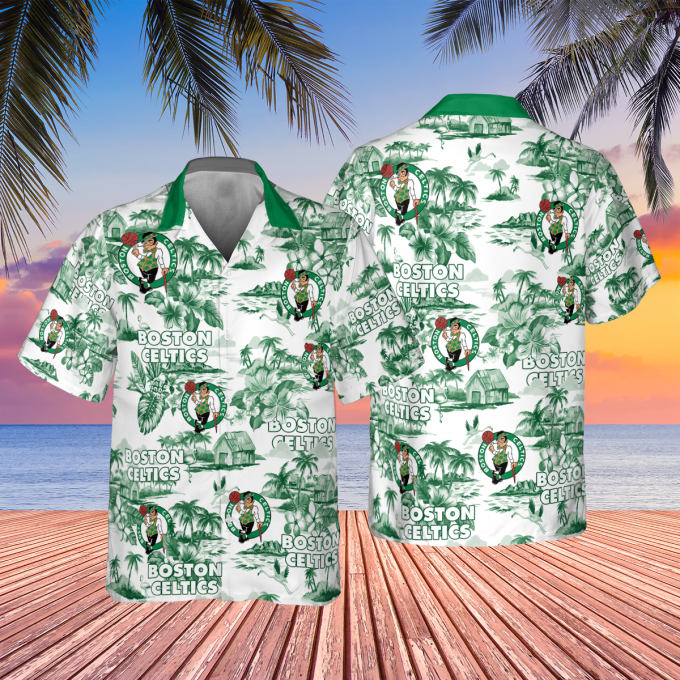 Boston Celtics 3D Button 3D Button Hawaiian Shirt Gift for Men Dad Father Gift for Men Dad Father V36