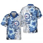 Philadelphia 76ers 3D Button 3D Button Hawaiian Shirt Gift for Men Dad Father Gift for Men Dad Father SH2