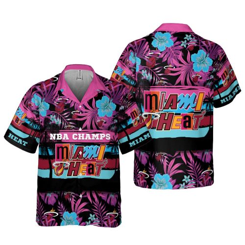 Miami Heat 3D Button 3D Button Hawaiian Shirt Gift for Men Dad Father Gift for Men Dad Father V46