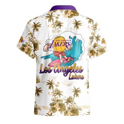 Los Angeles Lakers 3D Button 3D Button Hawaiian Shirt Gift for Men Dad Father Gift for Men Dad Father V49