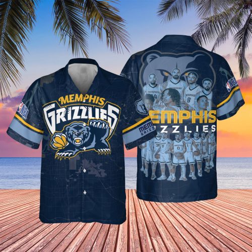 Memphis Grizzlies 3D Button 3D Button Hawaiian Shirt Gift for Men Dad Father Gift for Men Dad Father V7