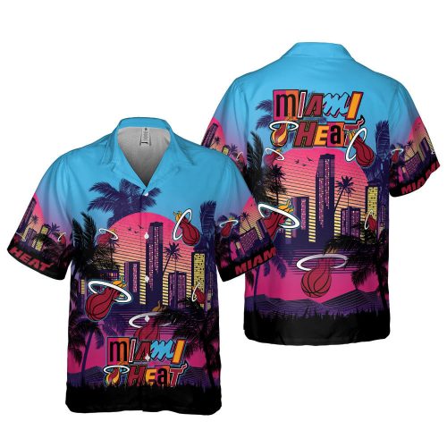 Miami Heat 3D Button 3D Button Hawaiian Shirt Gift for Men Dad Father Gift for Men Dad Father SH1