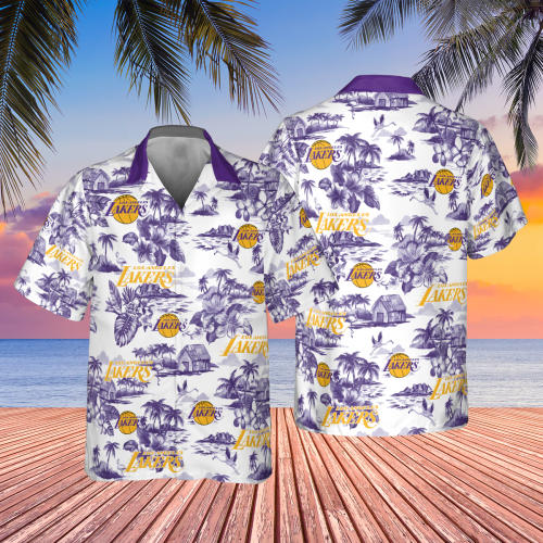 Los Angeles Lakers 3D Button 3D Button Hawaiian Shirt Gift for Men Dad Father Gift for Men Dad Father V41