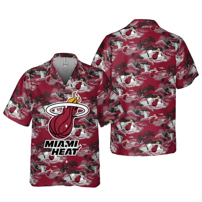 Miami Heat 3D Button 3D Button Hawaiian Shirt Gift for Men Dad Father Gift for Men Dad Father SH2