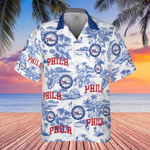 Philadelphia 76ers 3D Button 3D Button Hawaiian Shirt Gift for Men Dad Father Gift for Men Dad Father V39