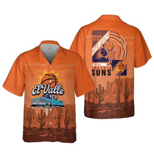 Phoenix Suns EL Valle On Orange Background Print 3D 3D Button 3D Button Hawaiian Shirt Gift for Men Dad Father Gift for Men Dad Father