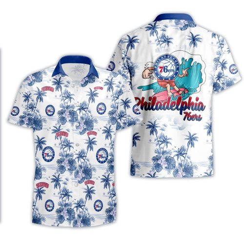 Philadelphia 76ers 3D Button 3D Button Hawaiian Shirt Gift for Men Dad Father Gift for Men Dad Father V56