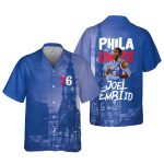 Joel Embiid Stars Player Philadelphia 76ers Print 3D 3D Button 3D Button Hawaiian Shirt Gift for Men Dad Father Gift for Men Dad Father