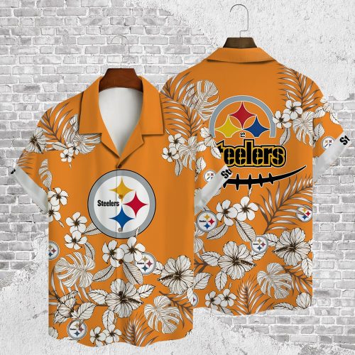 Pittsburgh Steelers 2023 AOP 3D Button 3D Button Hawaiian Shirt Gift for Men Dad Father Gift for Men Dad Father V37