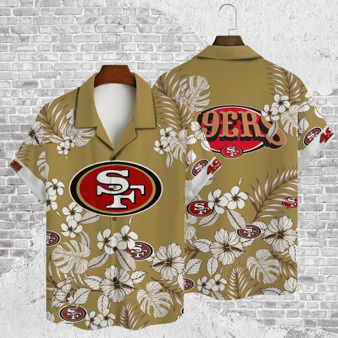 San Francisco 49ers 2023 AOP 3D Button 3D Button Hawaiian Shirt Gift for Men Dad Father Gift for Men Dad Father V38