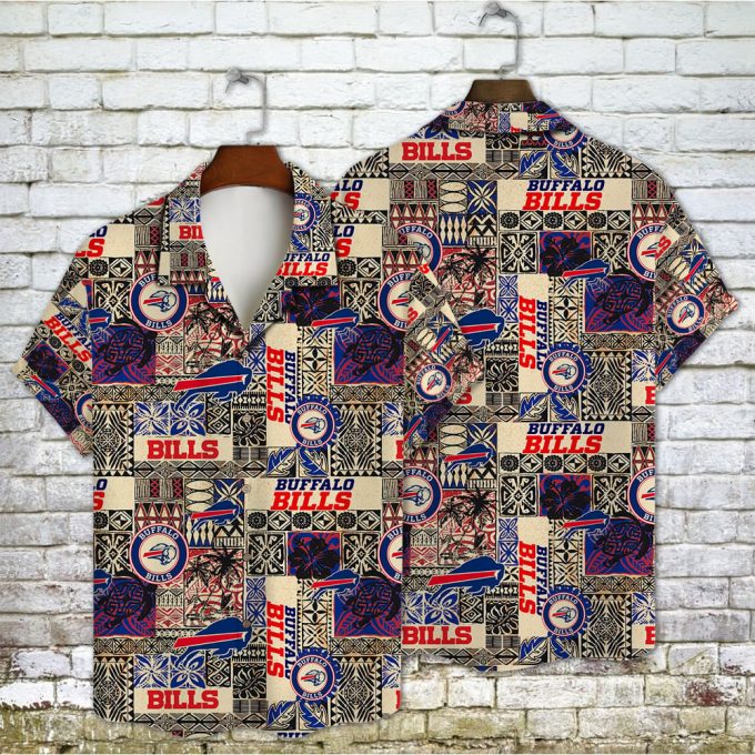 Buffalo Bills 2023 AOP 3D Button 3D Button Hawaiian Shirt Gift for Men Dad Father Gift for Men Dad Father V2