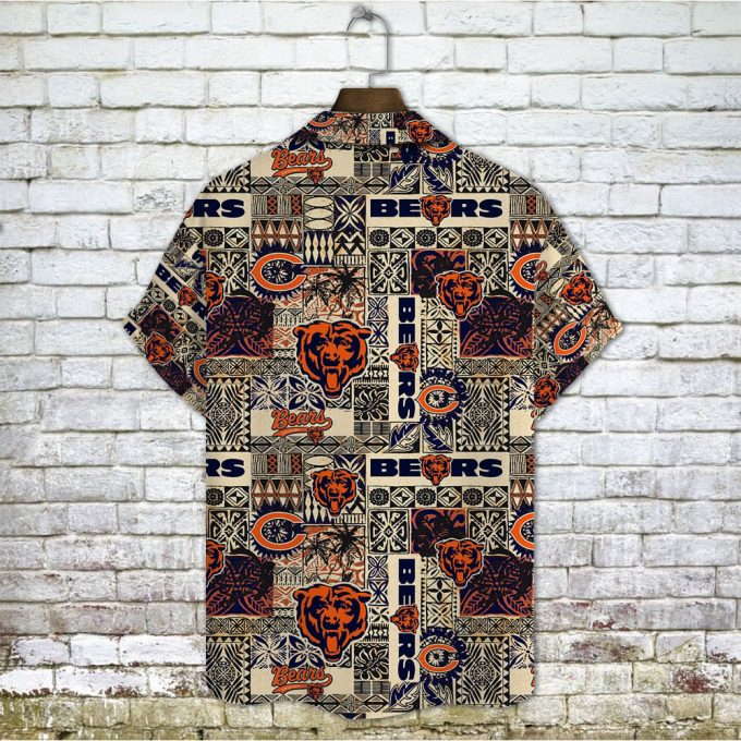 Chicago Bears 2023 AOP 3D Button 3D Button Hawaiian Shirt Gift for Men Dad Father Gift for Men Dad Father V4