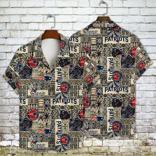 New England Patriots 2023 AOP 3D Button 3D Button Hawaiian Shirt Gift for Men Dad Father Gift for Men Dad Father V8