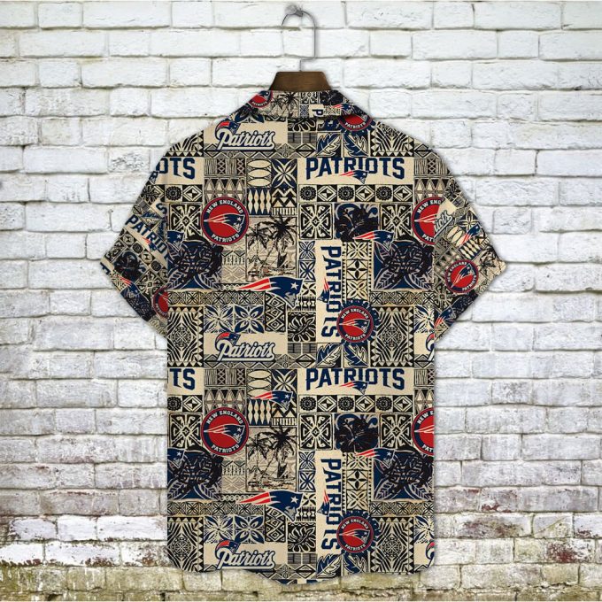 New England Patriots 2023 AOP 3D Button 3D Button Hawaiian Shirt Gift for Men Dad Father Gift for Men Dad Father V8