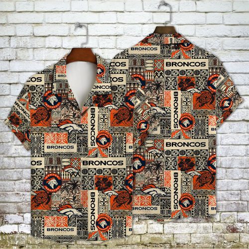 Denver Broncos 2023 AOP 3D Button 3D Button Hawaiian Shirt Gift for Men Dad Father Gift for Men Dad Father V6