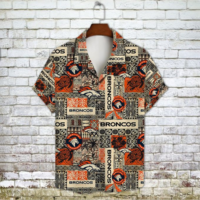 Denver Broncos 2023 AOP 3D Button 3D Button Hawaiian Shirt Gift for Men Dad Father Gift for Men Dad Father V6