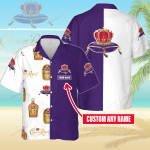 Crown Royal Custom Name 3D Button 3D Button Hawaiian Shirt Gift for Men Dad Father Gift for Men Dad Father 3HS-S2O8