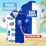 Bud Light Custom Name 3D Button 3D Button Hawaiian Shirt Gift for Men Dad Father Gift for Men Dad Father 3HS-Q6L4