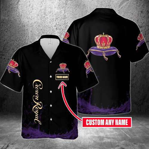 Crown Royal Custom Name 3D Button 3D Button Hawaiian Shirt Gift for Men Dad Father Gift for Men Dad Father 3HS-Y4X9