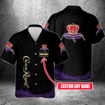 Crown Royal Custom Name 3D Button 3D Button Hawaiian Shirt Gift for Men Dad Father Gift for Men Dad Father 3HS-Y4X9