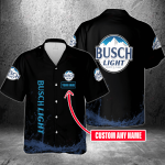 Busch Light Custom Name 3D Button 3D Button Hawaiian Shirt Gift for Men Dad Father Gift for Men Dad Father 3HS-X1I5