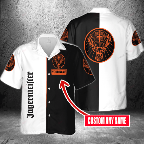 Jagermeister Custom Name 3D Button 3D Button Hawaiian Shirt Gift for Men Dad Father Gift for Men Dad Father 3HS-B6Z8