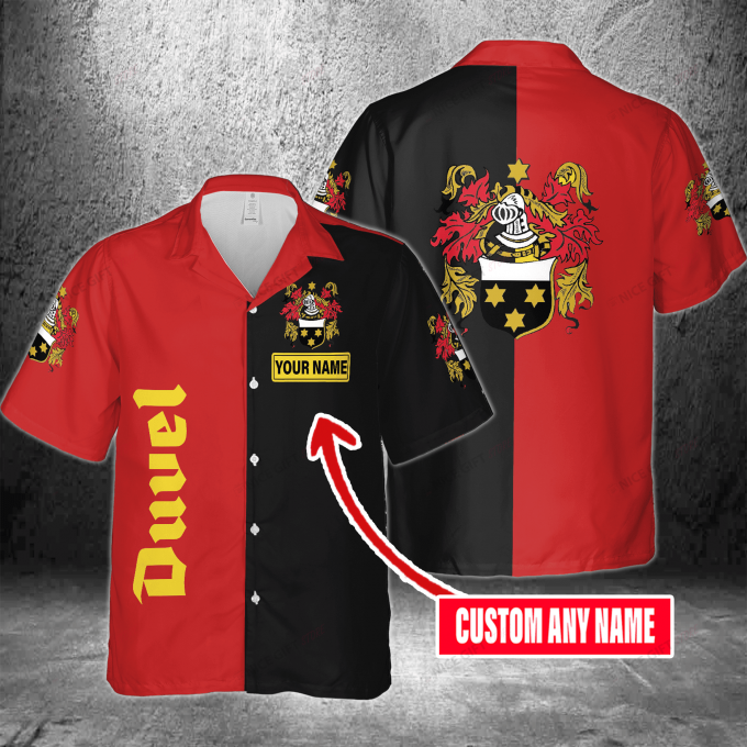 Duvel Custom Name 3D Button 3D Button Hawaiian Shirt Gift for Men Dad Father Gift for Men Dad Father 3HS-I9V8