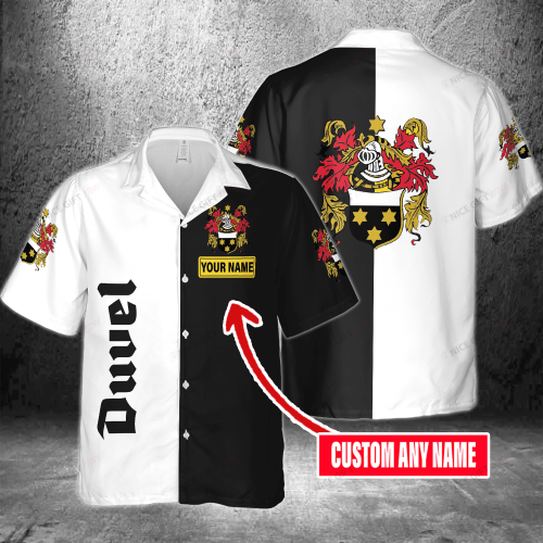 Duvel Custom Name 3D Button 3D Button Hawaiian Shirt Gift for Men Dad Father Gift for Men Dad Father 3HS-N9A5