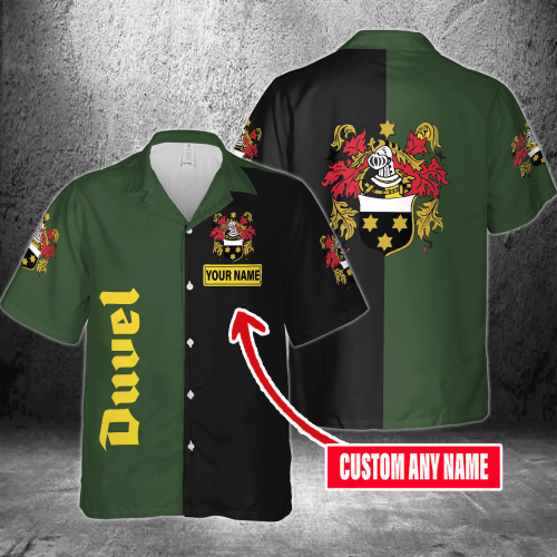 Duvel Custom Name 3D Button 3D Button Hawaiian Shirt Gift for Men Dad Father Gift for Men Dad Father 3HS-R0Z9