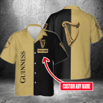 Guinness Custom Name 3D Button 3D Button Hawaiian Shirt Gift for Men Dad Father Gift for Men Dad Father 3HS-H6I3