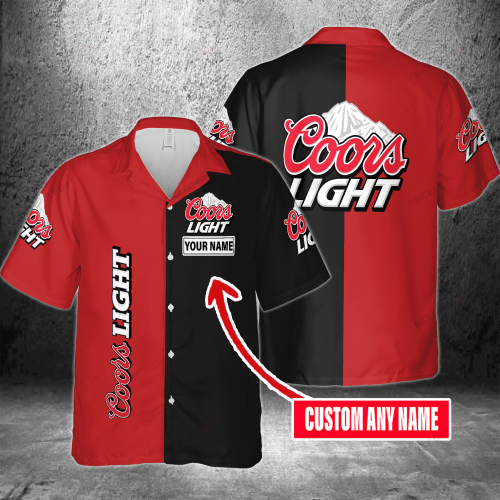 Coors Light Custom Name 3D Button 3D Button Hawaiian Shirt Gift for Men Dad Father Gift for Men Dad Father 3HS-V5Y9