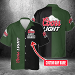 Coors Light Custom Name 3D Button 3D Button Hawaiian Shirt Gift for Men Dad Father Gift for Men Dad Father 3HS-P5D3