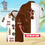 Captain Morgan Custom Name 3D Button 3D Button Hawaiian Shirt Gift for Men Dad Father Gift for Men Dad Father 3HS-J7H0