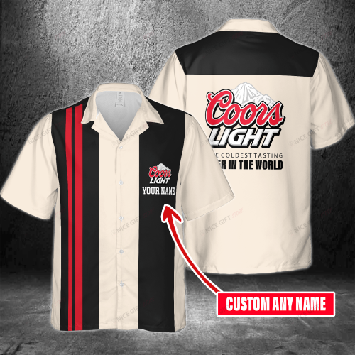 Coors Light Custom Name 3D Button 3D Button Hawaiian Shirt Gift for Men Dad Father Gift for Men Dad Father 3HS-E6D4