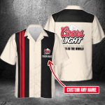 Coors Light Custom Name 3D Button 3D Button Hawaiian Shirt Gift for Men Dad Father Gift for Men Dad Father 3HS-E6D4