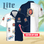 Miller Lite Custom Name 3D Button 3D Button Hawaiian Shirt Gift for Men Dad Father Gift for Men Dad Father 3HS-S8C1