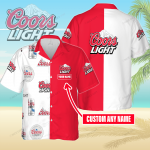 Coors Light Custom Name 3D Button 3D Button Hawaiian Shirt Gift for Men Dad Father Gift for Men Dad Father 3HS-L9K1