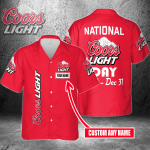 National Coors Light Day Jan 1 – Dec 31 Custom Name 3D Button 3D Button Hawaiian Shirt Gift for Men Dad Father Gift for Men Dad Father 3HS-F8C1