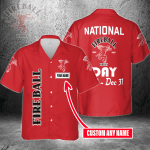 National Fireball Cinnamon Whisky Day Jan 1 – Dec 31 Custom Name 3D Button 3D Button Hawaiian Shirt Gift for Men Dad Father Gift for Men Dad Father 3HS-R2F6
