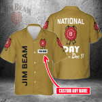 National Jim Beam Day Jan 1 – Dec 31 Custom Name 3D Button 3D Button Hawaiian Shirt Gift for Men Dad Father Gift for Men Dad Father 3HS-D2T9
