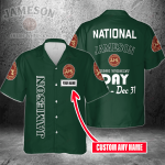 National Jameson Irish Whiskey Day Jan 1 – Dec 31 Custom Name 3D Button 3D Button Hawaiian Shirt Gift for Men Dad Father Gift for Men Dad Father 3HS-Z2B4