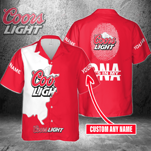 Coors Light Custom Name It’s In My DNA 3D Button 3D Button Hawaiian Shirt Gift for Men Dad Father Gift for Men Dad Father 3HS-I1I5