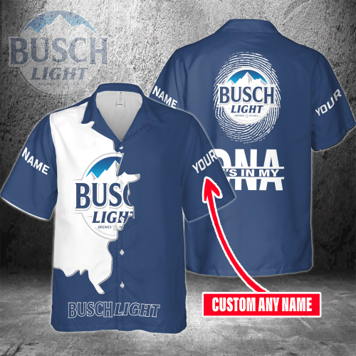 Busch Light Custom Name It’s In My DNA 3D Button 3D Button Hawaiian Shirt Gift for Men Dad Father Gift for Men Dad Father 3HS-S6W7