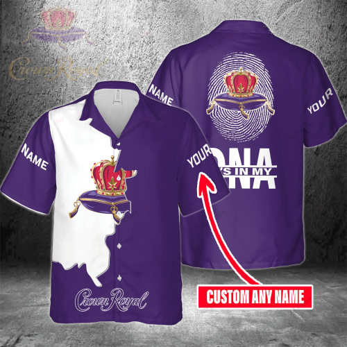 Crown Royal Custom Name It’s In My DNA 3D Button 3D Button Hawaiian Shirt Gift for Men Dad Father Gift for Men Dad Father 3HS-T8Y1