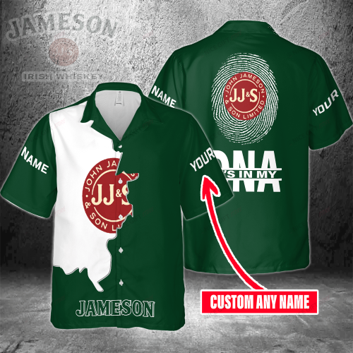 Jameson Irish Whiskey Custom Name It’s In My DNA 3D Button 3D Button Hawaiian Shirt Gift for Men Dad Father Gift for Men Dad Father 3HS-H5R6
